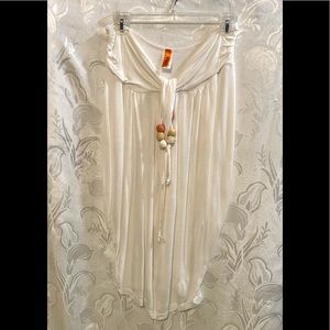 Pepper White Strapless Blouse with Beads